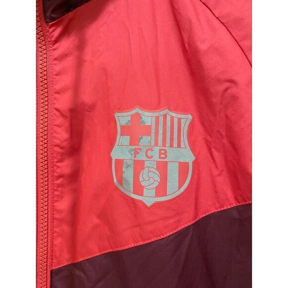 Nike Windrunner Jacket Glanz Nylon Jacket FC Barcelona Red Soccer Men’s Size S - Picture 4 of 13